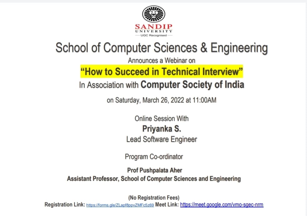 How to Succeed in Technical Interview association with CSI