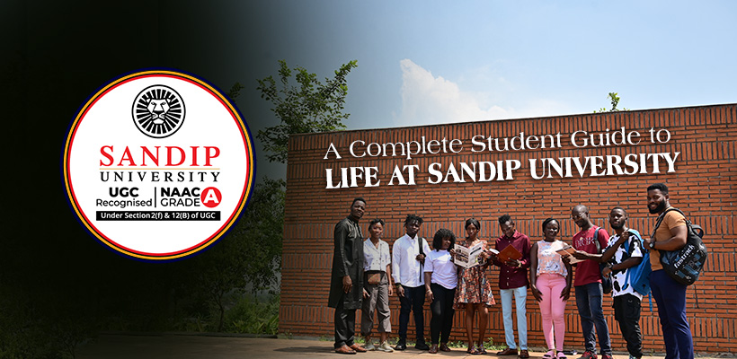 Student life at Sandip University campus in Nashik