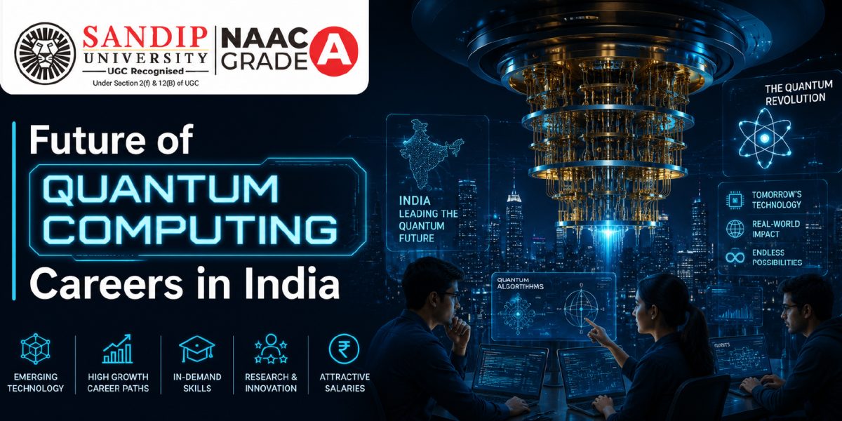 Quantum computing careers in India with quantum processor, coding and futuristic technology